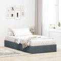 vidaXL Aufbewahrungsbett mit Kopfteil Dunkelgrau 90 x 190 cm Samt