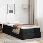 vidaXL Aufbewahrungsbett mit Matratze Schwarz 90 x 190 cm Kunstleder