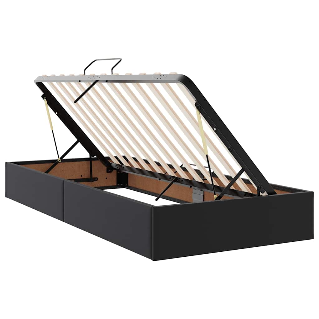 vidaXL Aufbewahrungsbett mit Matratze Schwarz 90 x 190 cm Kunstleder