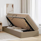 vidaXL Aufbewahrungsbett mit Matratze Cappuccino 90 x 190 cm