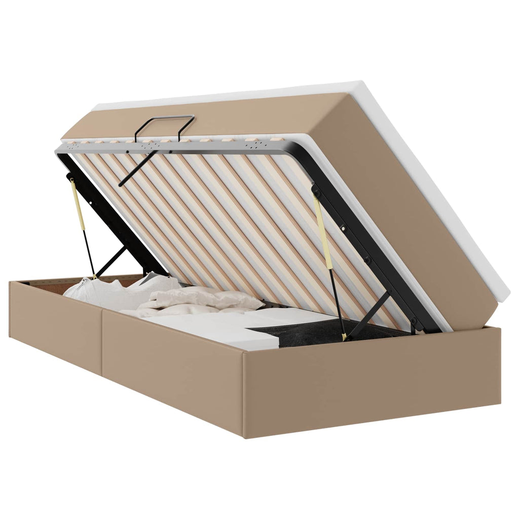 vidaXL Aufbewahrungsbett mit Matratze Cappuccino 90 x 190 cm