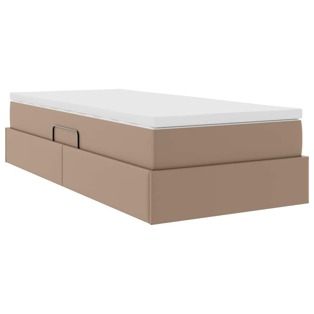 vidaXL Aufbewahrungsbett mit Matratze Cappuccino 90 x 190 cm