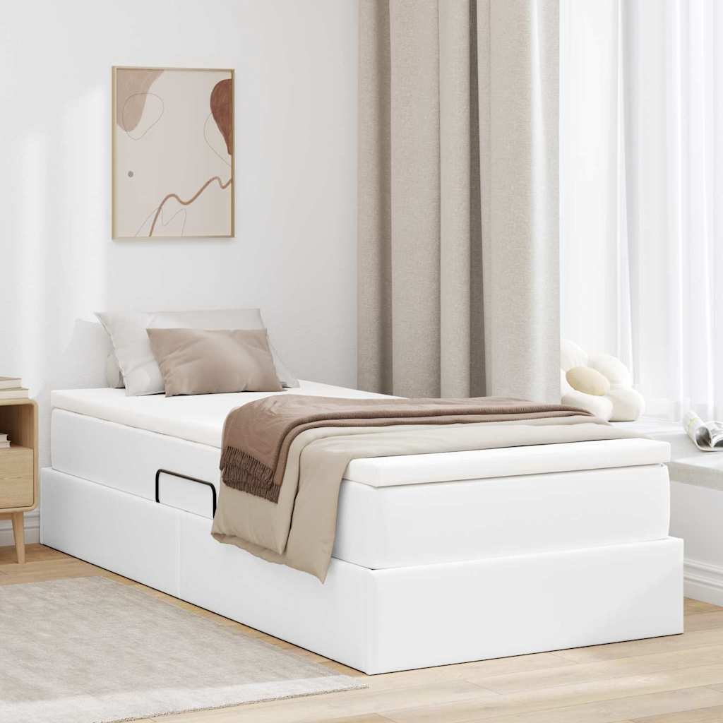 vidaXL Aufbewahrungsbett mit Matratze Schwarz 90 x 190 cm Kunstleder