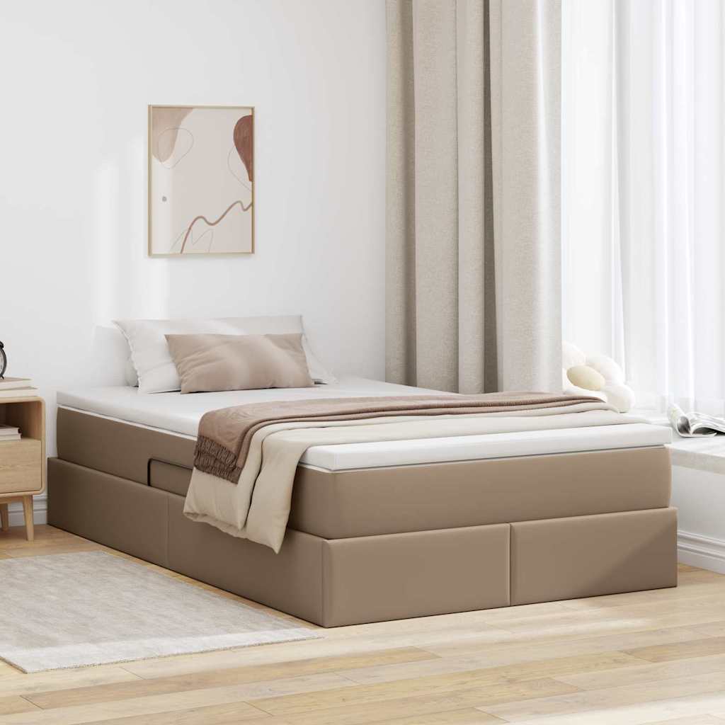 vidaXL Aufbewahrungsbett mit Matratze Cappuccino 90 x 190 cm
