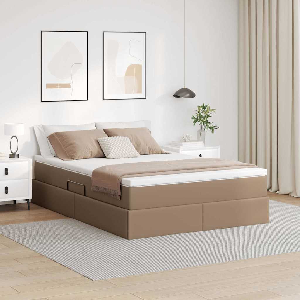 vidaXL Aufbewahrungsbett mit Matratze Cappuccino 90 x 190 cm