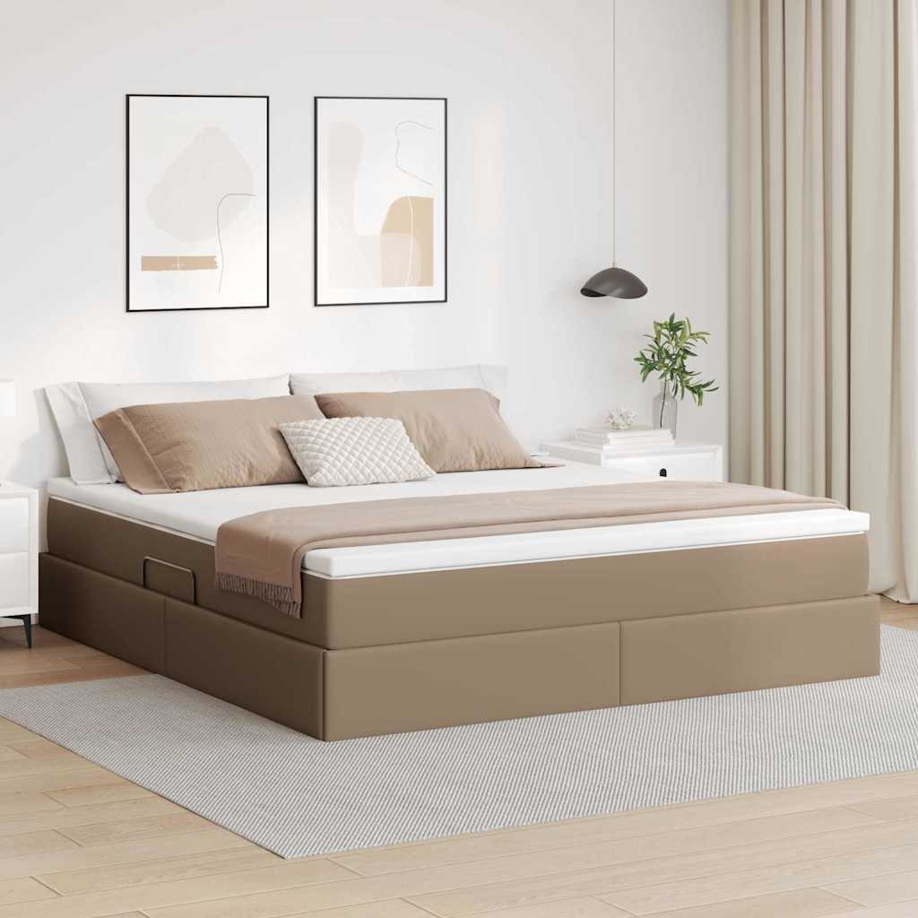 vidaXL Aufbewahrungsbett mit Matratze Cappuccino 90 x 190 cm