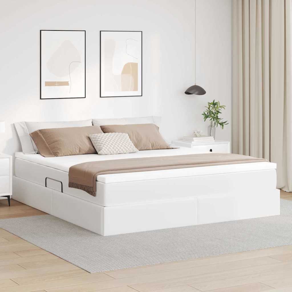 vidaXL Aufbewahrungsbett mit Matratze Schwarz 90 x 190 cm Kunstleder