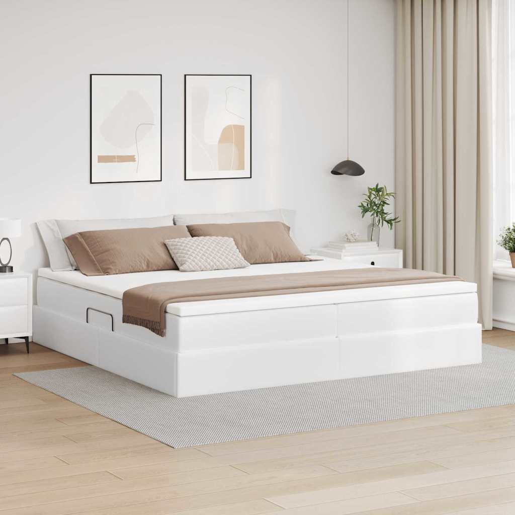 vidaXL Aufbewahrungsbett mit Matratze Schwarz 90 x 190 cm Kunstleder