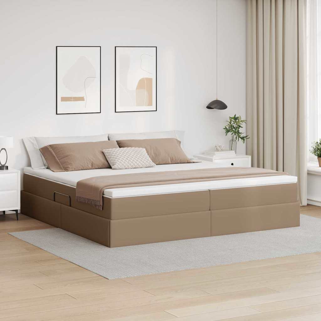 vidaXL Aufbewahrungsbett mit Matratze Cappuccino 90 x 190 cm