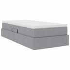 vidaXL Aufbewahrungsbett mit Matratze Hellgrau 90 x 190 cm Polyester