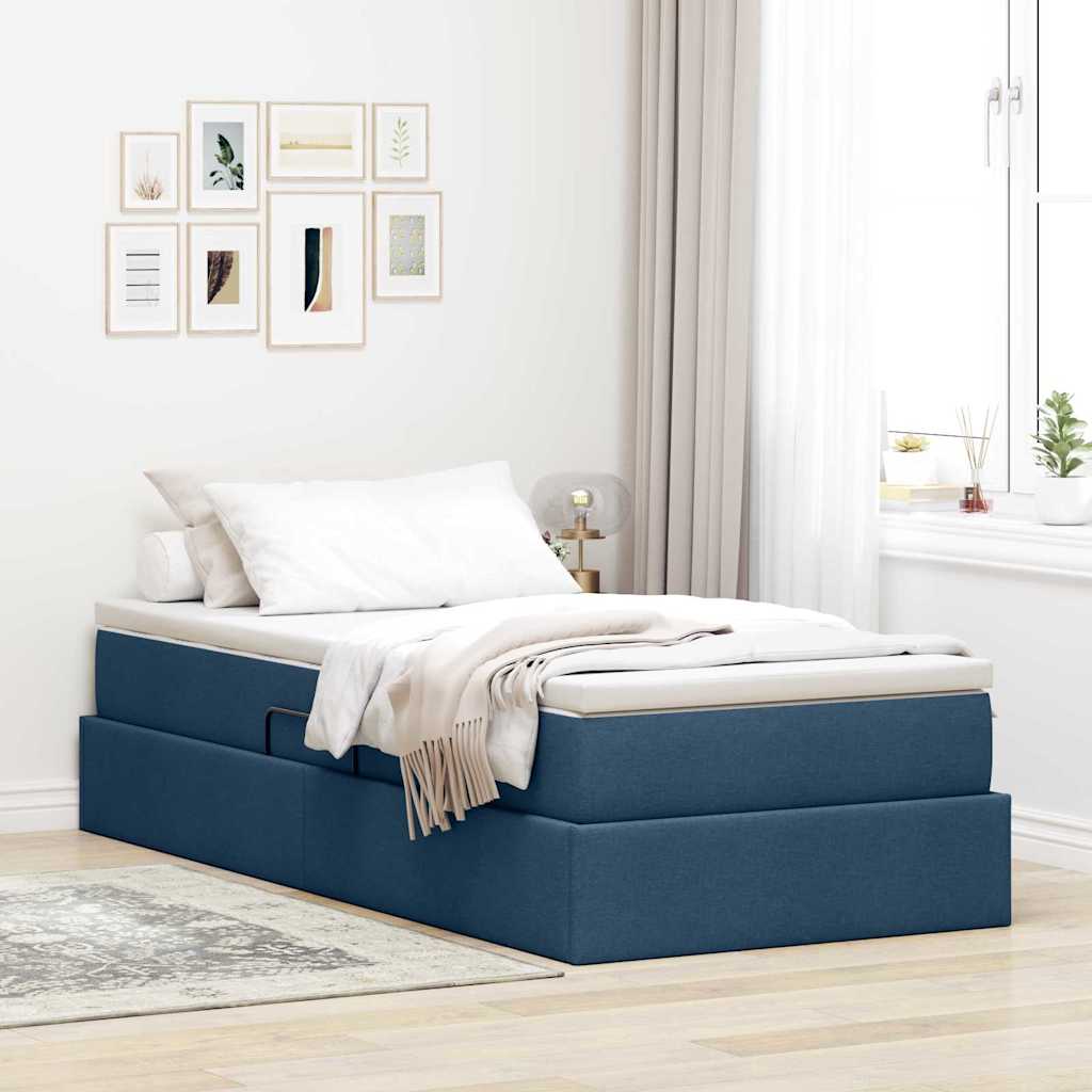 vidaXL Aufbewahrungsbett mit Matratze Hellgrau 90 x 190 cm Polyester