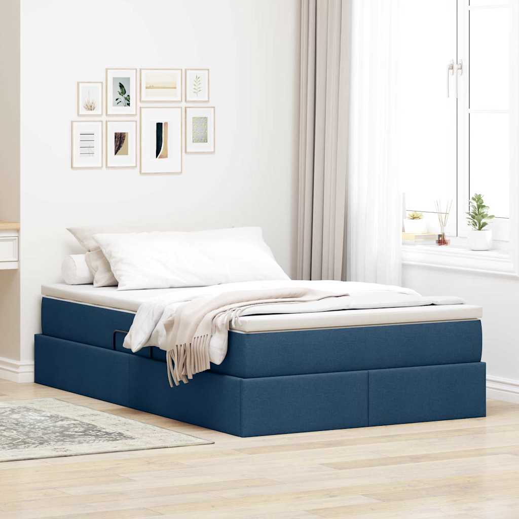 vidaXL Aufbewahrungsbett mit Matratze Hellgrau 90 x 190 cm Polyester