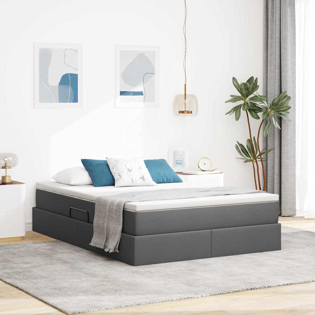 vidaXL Aufbewahrungsbett mit Matratze Cappuccino 90 x 190 cm