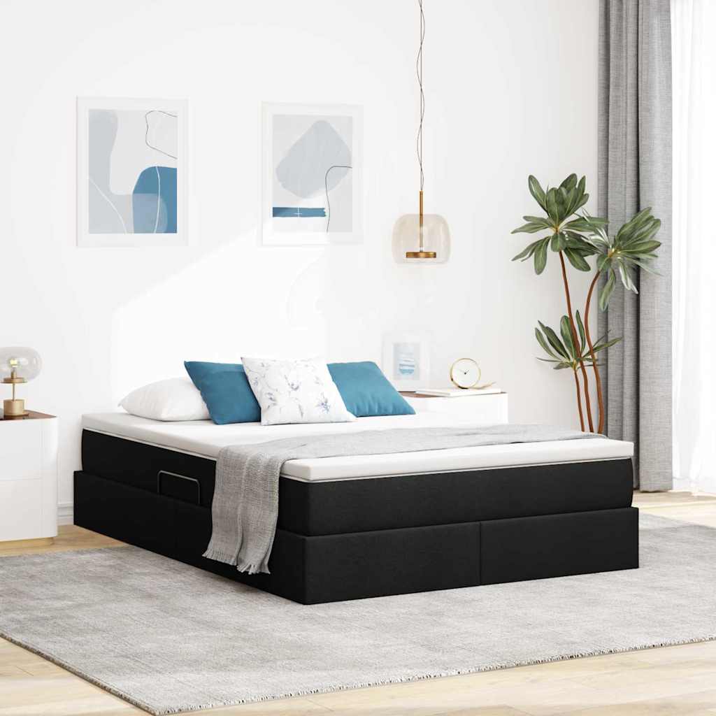 vidaXL Aufbewahrungsbett mit Matratze Hellgrau 90 x 190 cm Polyester