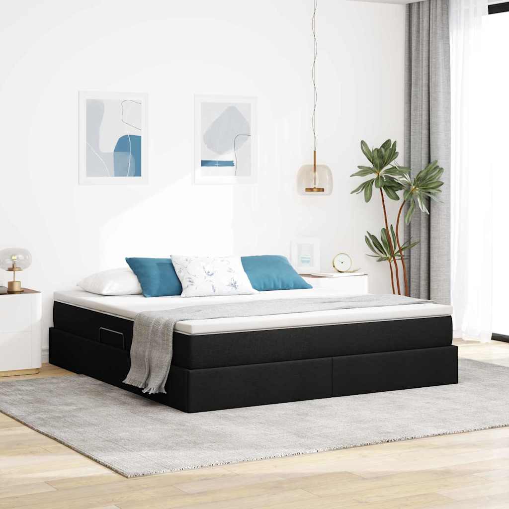 vidaXL Aufbewahrungsbett mit Matratze Hellgrau 90 x 190 cm Polyester
