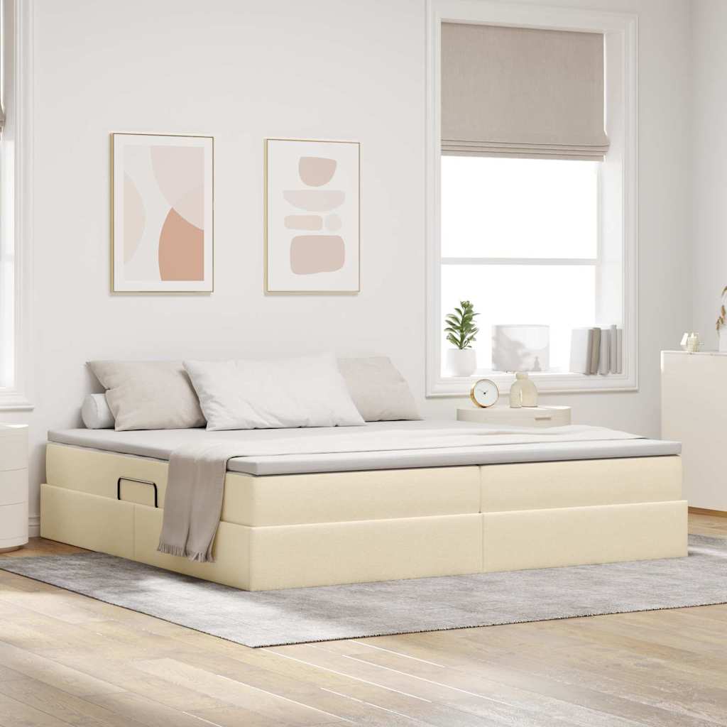 vidaXL Aufbewahrungsbett mit Matratze Hellgrau 90 x 190 cm Polyester