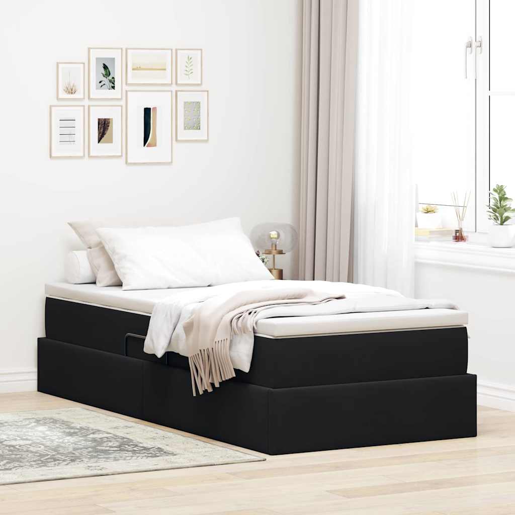vidaXL Aufbewahrungsbett mit Matratze Hellgrau 90 x 190 cm Samt