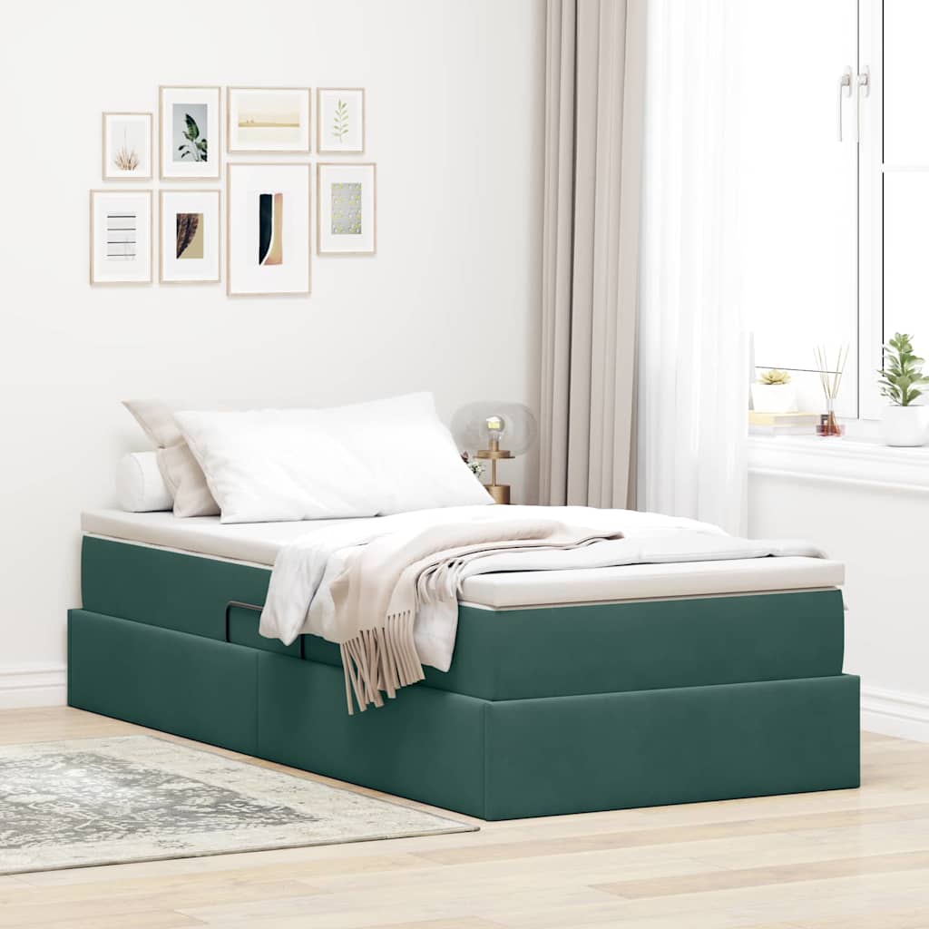 vidaXL Aufbewahrungsbett mit Matratze Hellgrau 90 x 190 cm Samt