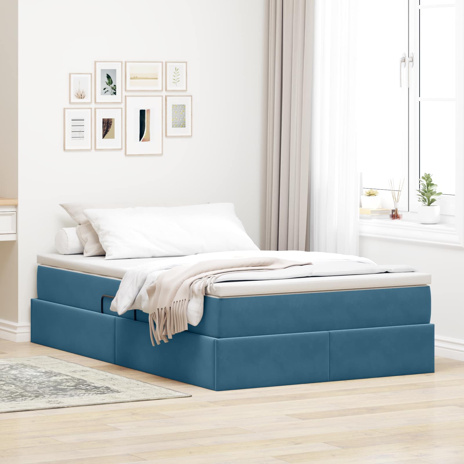 vidaXL Aufbewahrungsbett mit Matratze Hellgrau 90 x 190 cm Samt
