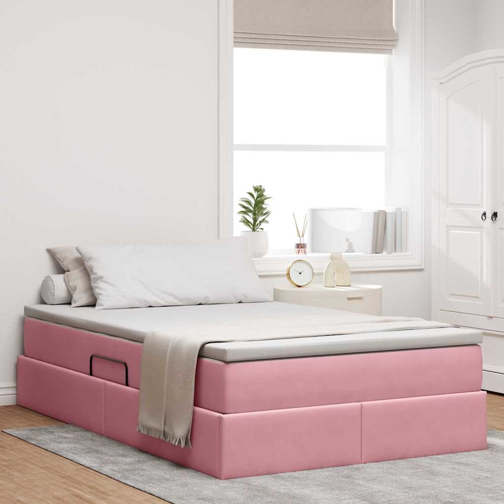 vidaXL Aufbewahrungsbett mit Matratze Hellgrau 90 x 190 cm Samt