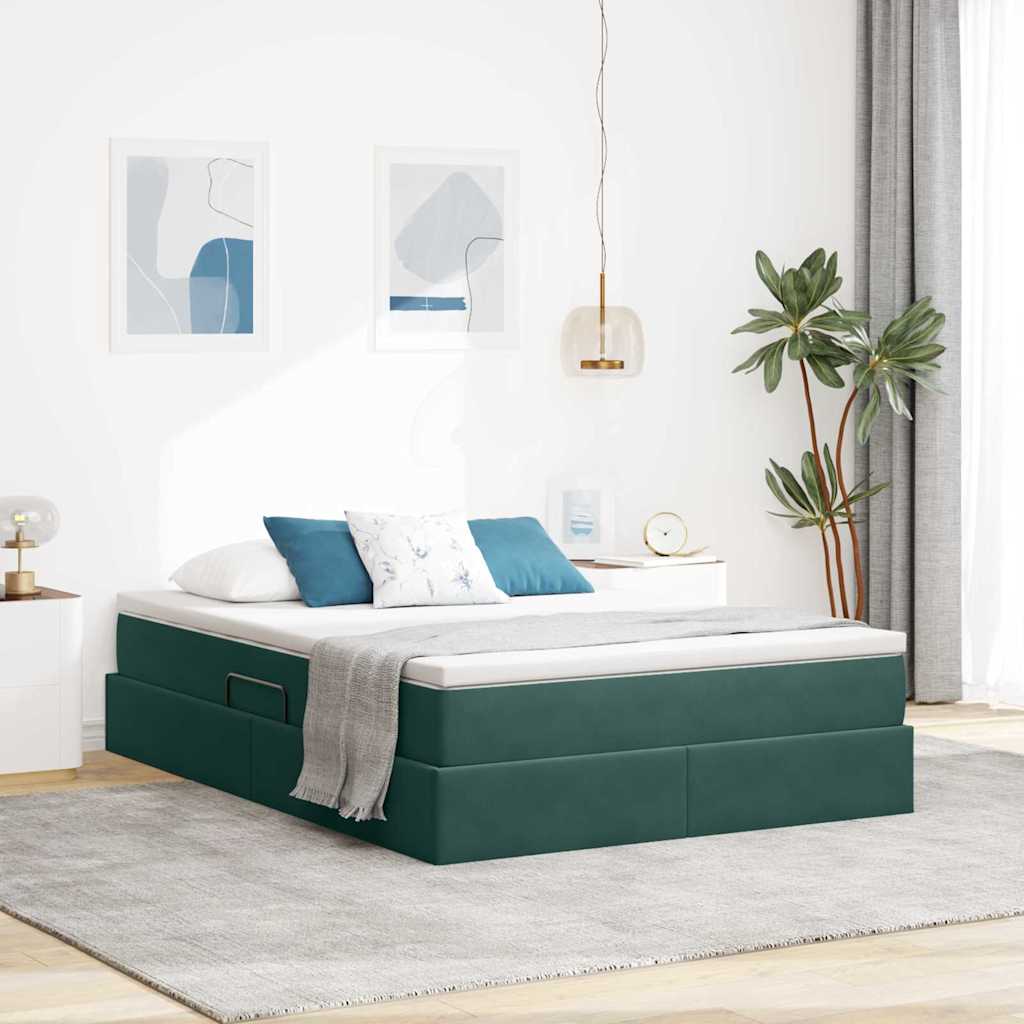 vidaXL Aufbewahrungsbett mit Matratze Hellgrau 90 x 190 cm Samt