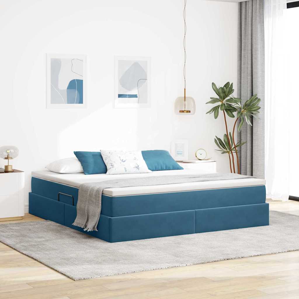 vidaXL Aufbewahrungsbett mit Matratze Hellgrau 90 x 190 cm Samt