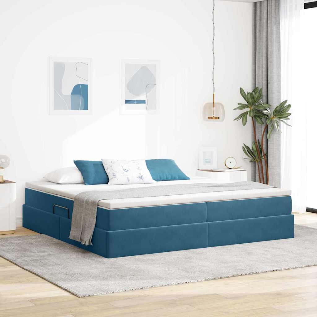 vidaXL Aufbewahrungsbett mit Matratze Hellgrau 90 x 190 cm Samt