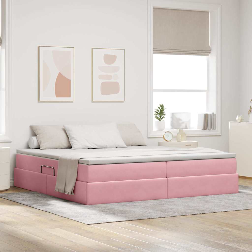 vidaXL Aufbewahrungsbett mit Matratze Hellgrau 90 x 190 cm Samt