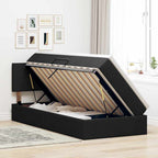 vidaXL Aufbewahrungsbett mit Matratze mit Matratze Schwarz 90 x 190 cm