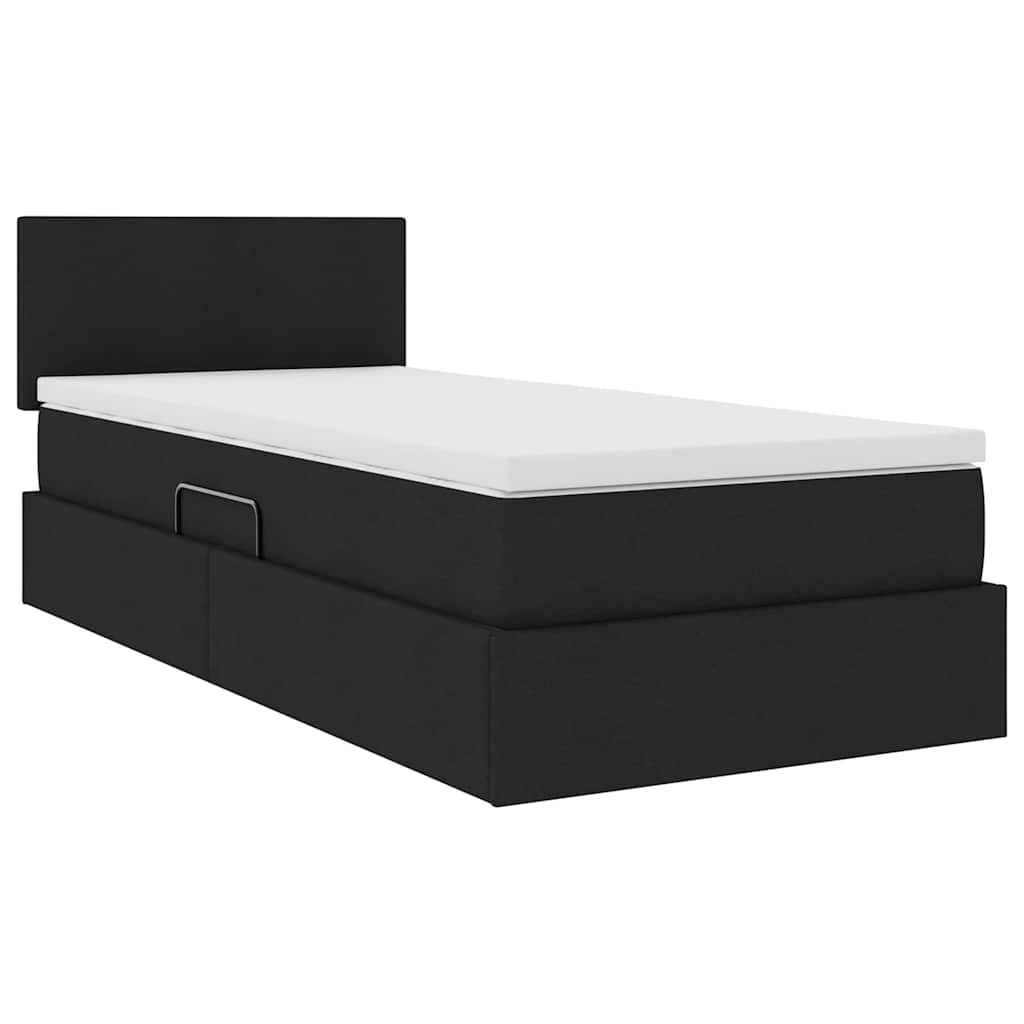 vidaXL Aufbewahrungsbett mit Matratze mit Matratze Schwarz 90 x 190 cm