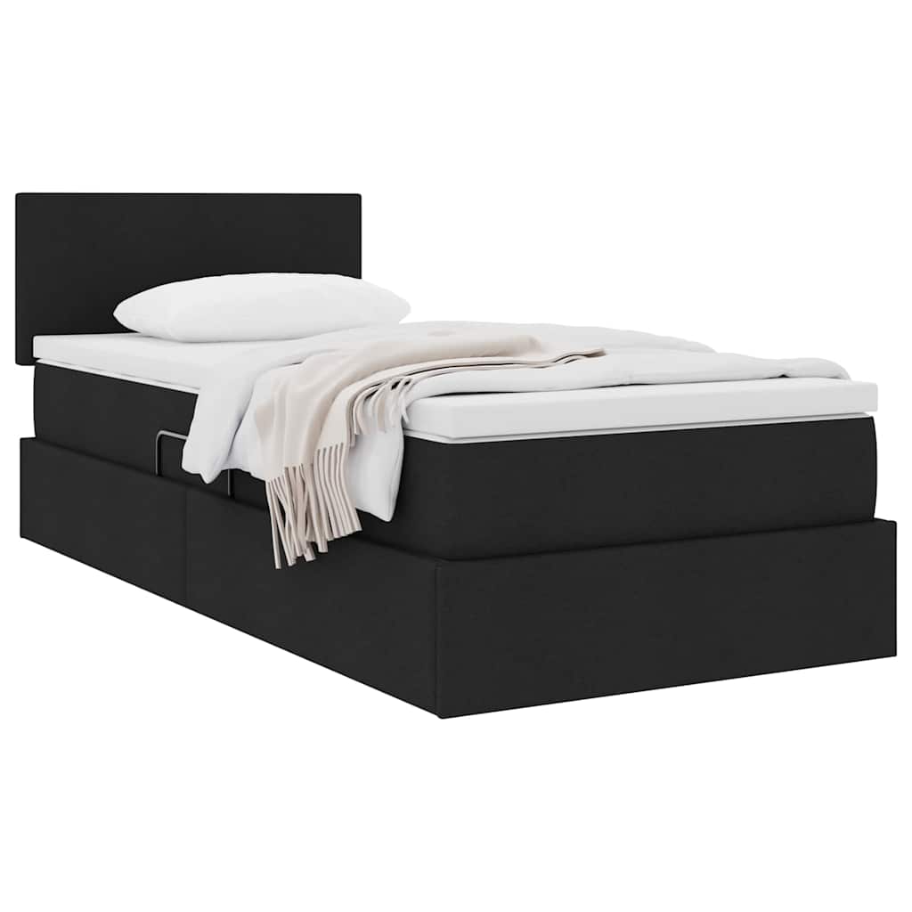 vidaXL Aufbewahrungsbett mit Matratze mit Matratze Schwarz 90 x 190 cm