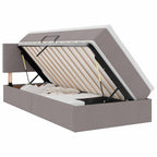 vidaXL Aufbewahrungsbett mit Matratze Taupe 90 x 190 cm Holzwerkstoff