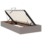 vidaXL Aufbewahrungsbett mit Matratze Taupe 90 x 190 cm Holzwerkstoff