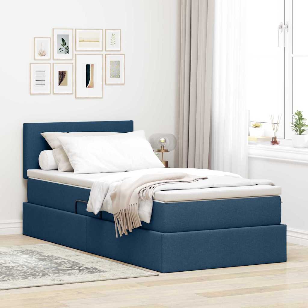 vidaXL Aufbewahrungsbett mit Matratze Taupe 90 x 190 cm Holzwerkstoff