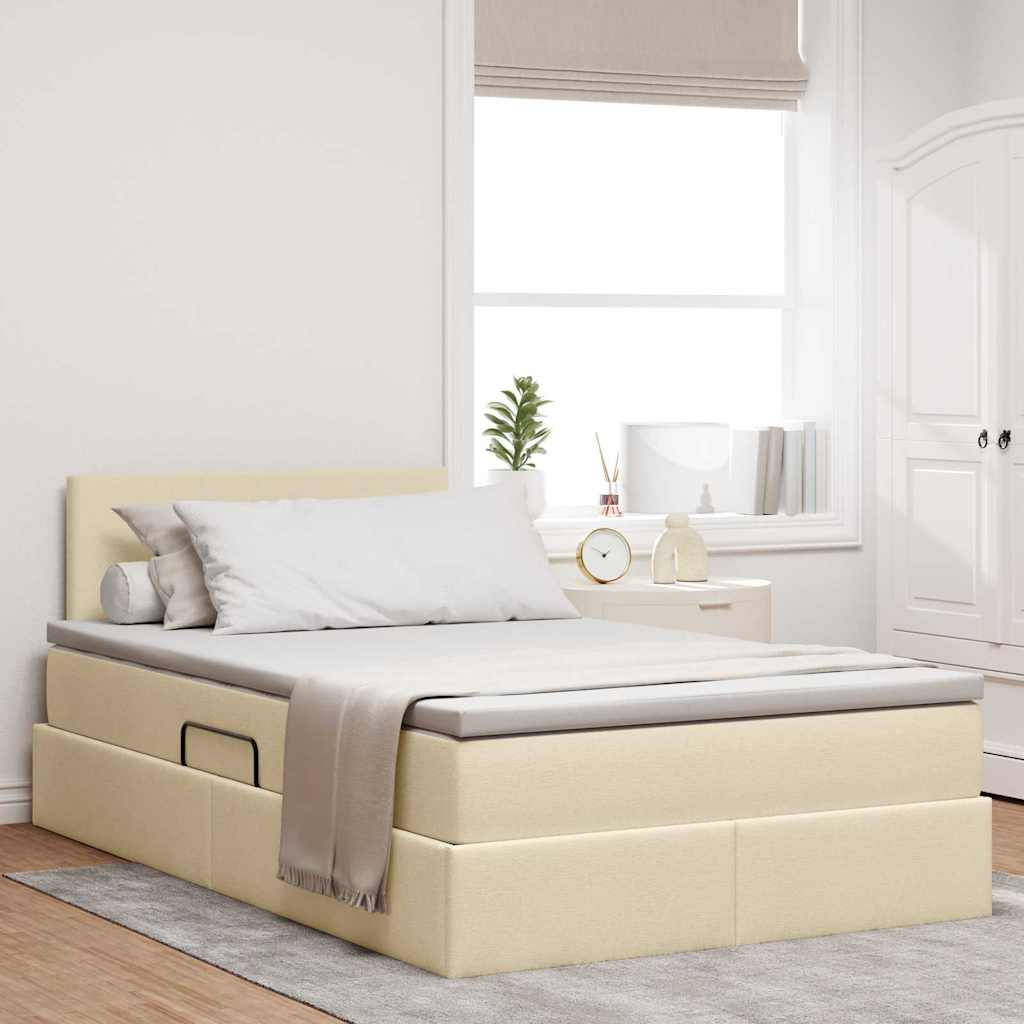 vidaXL Aufbewahrungsbett mit Matratze Taupe 90 x 190 cm Holzwerkstoff