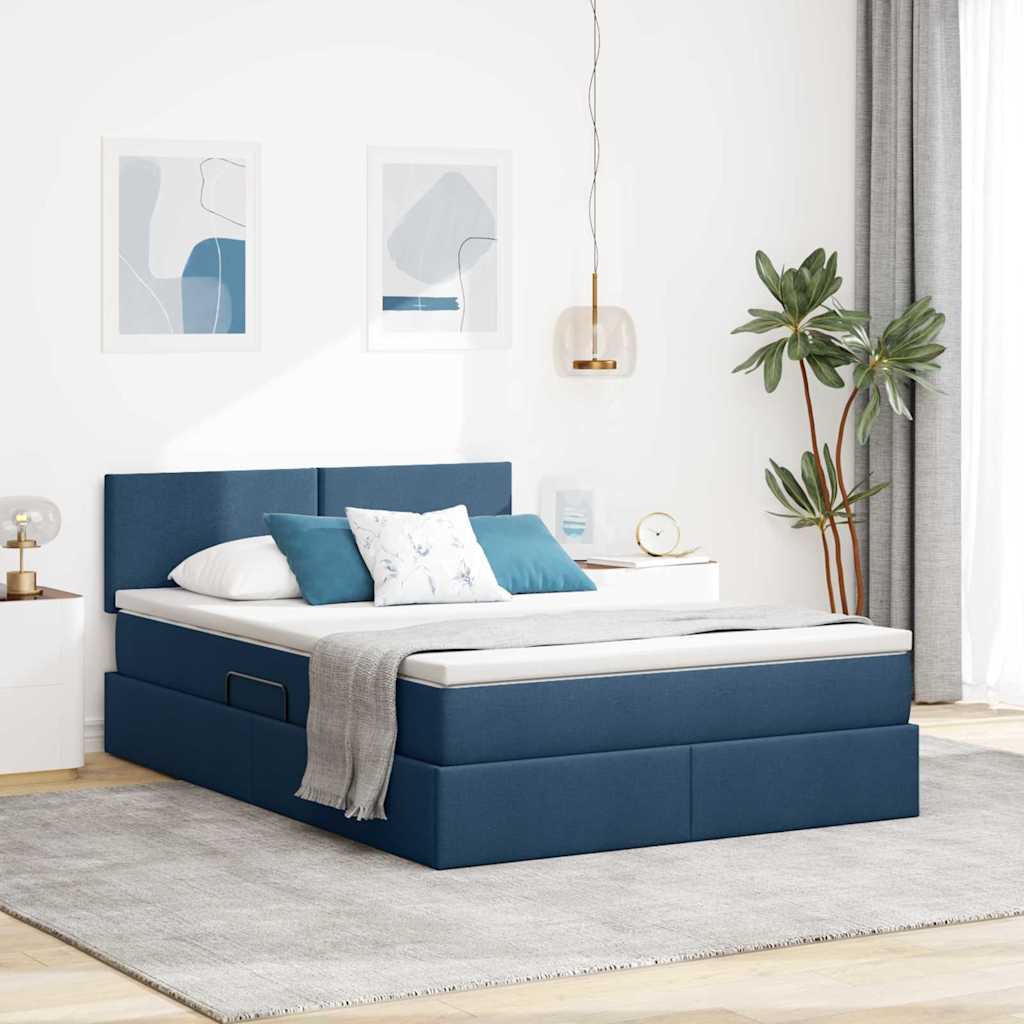 vidaXL Aufbewahrungsbett mit Matratze Taupe 90 x 190 cm Holzwerkstoff