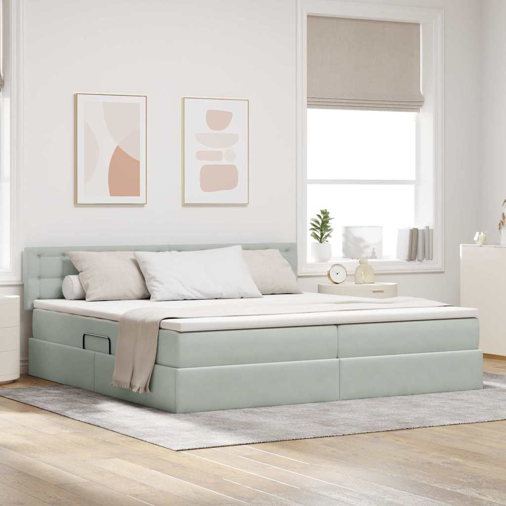 vidaXL Aufbewahrungsbett mit Kopfteil Dunkelgrau 90 x 190 cm Samt