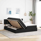 vidaXL Aufbewahrungsbett mit Kopfteil mit Speicher Schwarz 90 x 200 cm