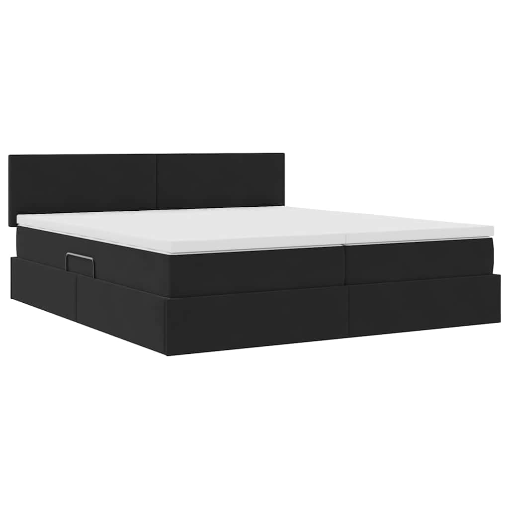vidaXL Aufbewahrungsbett mit Kopfteil mit Speicher Schwarz 90 x 200 cm
