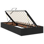 vidaXL Aufbewahrungsbett mit Kopfteil mit Speicher Schwarz 90 x 200 cm