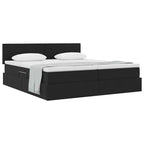 vidaXL Aufbewahrungsbett mit Kopfteil mit Speicher Schwarz 90 x 200 cm