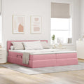 vidaXL Aufbewahrungsbett mit Matratze mit Kopfteil Rosa 90 x 200 cm