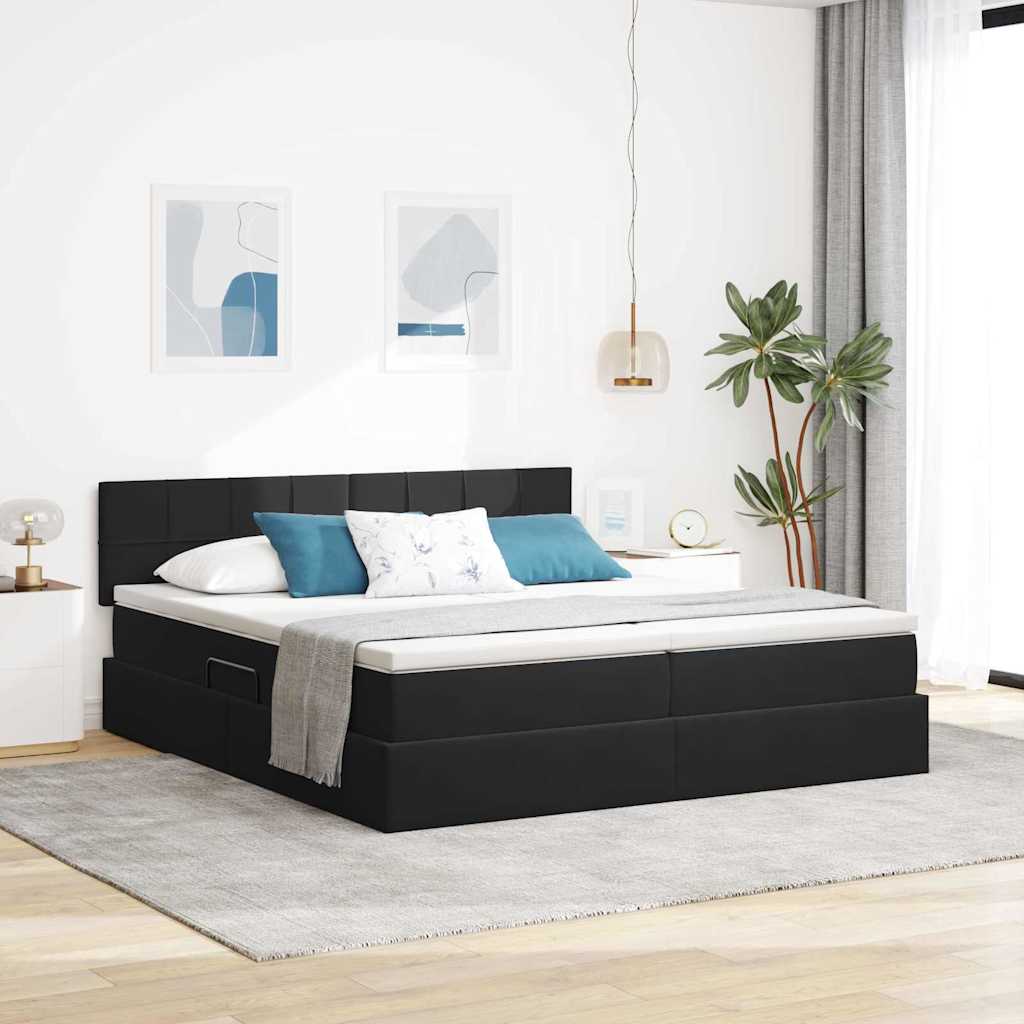 vidaXL Aufbewahrungsbett mit Matratze mit Kopfteil Rosa 90 x 200 cm
