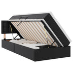 vidaXL Bett mit Stauraum und LED Schwarz 90 x 190 cm Kunstleder