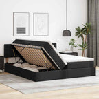 vidaXL Bett mit Stauraum und LED Schwarz 180 x 200 cm Kunstleder