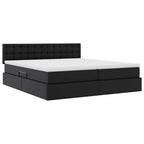 vidaXL Bett mit Stauraum und LED Schwarz 180 x 200 cm Kunstleder