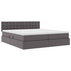 vidaXL Bett mit Stauraum und LED mit LED Grau 180 x 200 cm Kunstleder