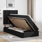 vidaXL Aufbewahrungsbett mit Matratze Schwarz 90 x 190 cm Kunstleder