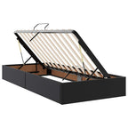 vidaXL Aufbewahrungsbett mit Matratze Schwarz 90 x 190 cm Kunstleder