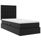 vidaXL Aufbewahrungsbett mit Kopfteil Schwarz 90 x 200 cm Kunstleder